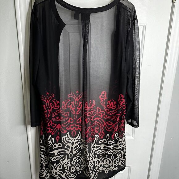 Chicos Caftan Cardigan Open Front Top Sz 3 16 USA - Picture 7 of 7